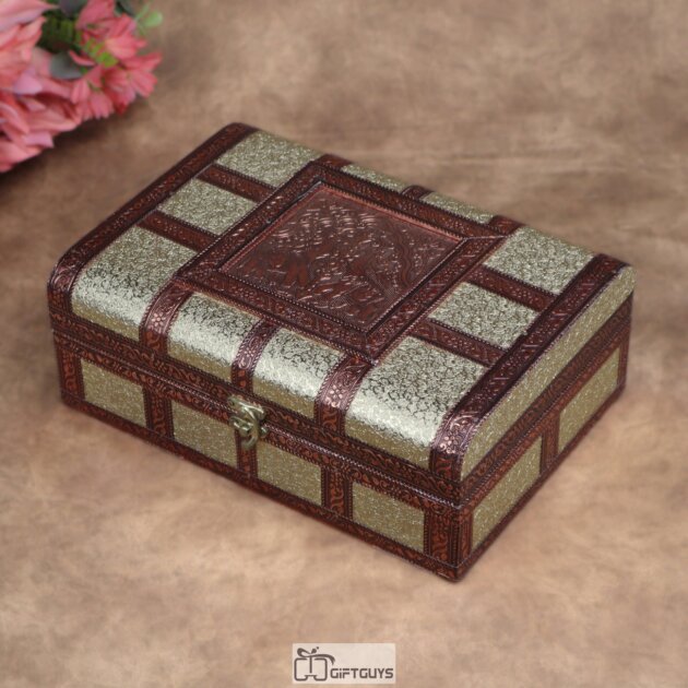 Handcrafted Wooden Bangle Box with Velvet Lining & Mirror – 11x8 Inch