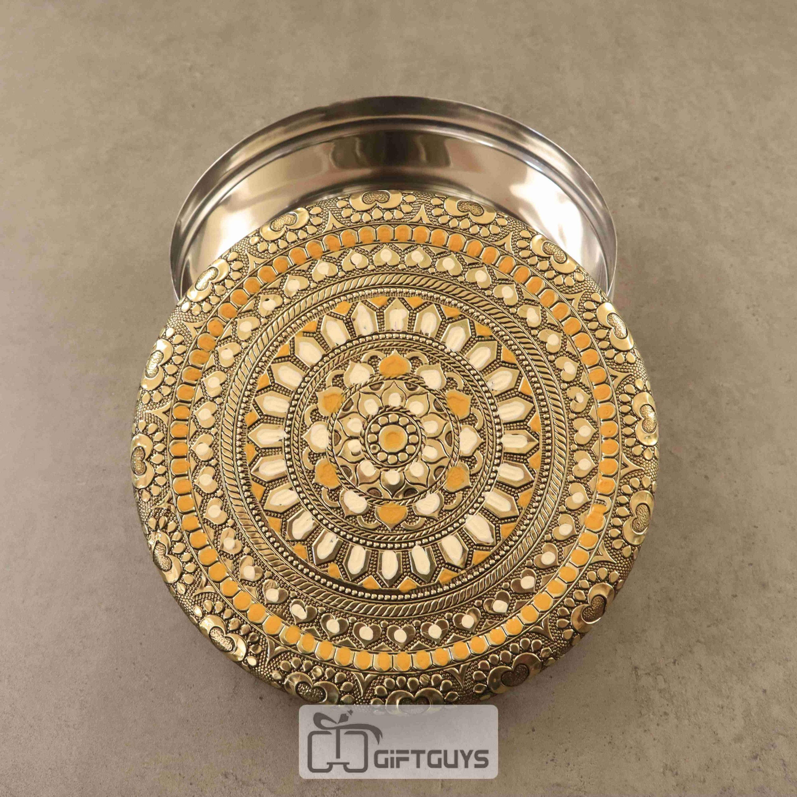 Handcrafted Meenakari Steel Box – 7 Inch Decorative Storage Container - Image 3