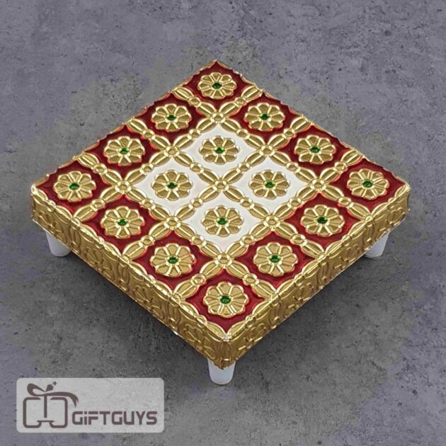 Golden Finished Red Meenakari Bajoth 4 x 4