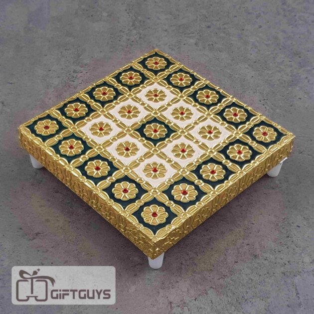 Golden Finished Blue Meenakari Bajoth 5 x 5