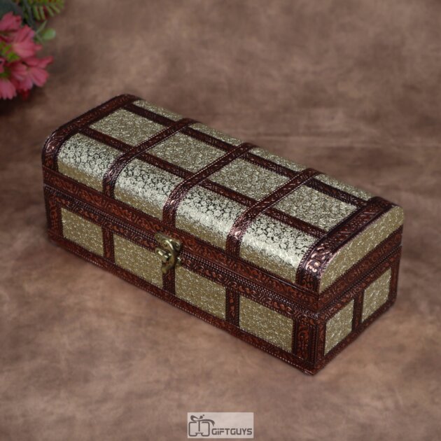 Handcrafted Wooden Bangle Box with Velvet Interior & Lock – 11x5 Inch