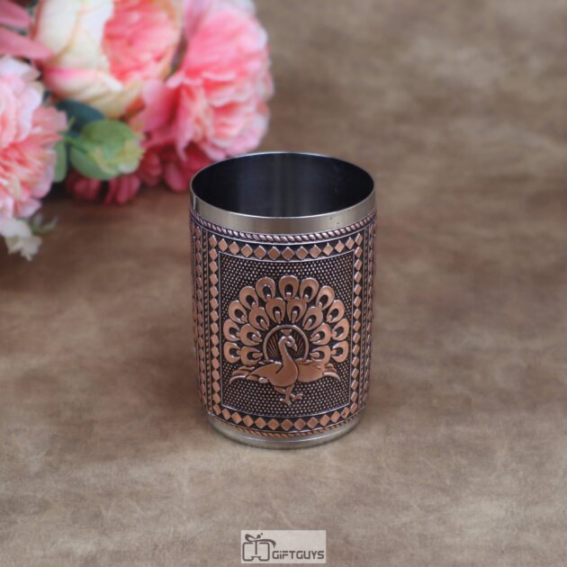 Oxidised Finished Peacock Designed Glass