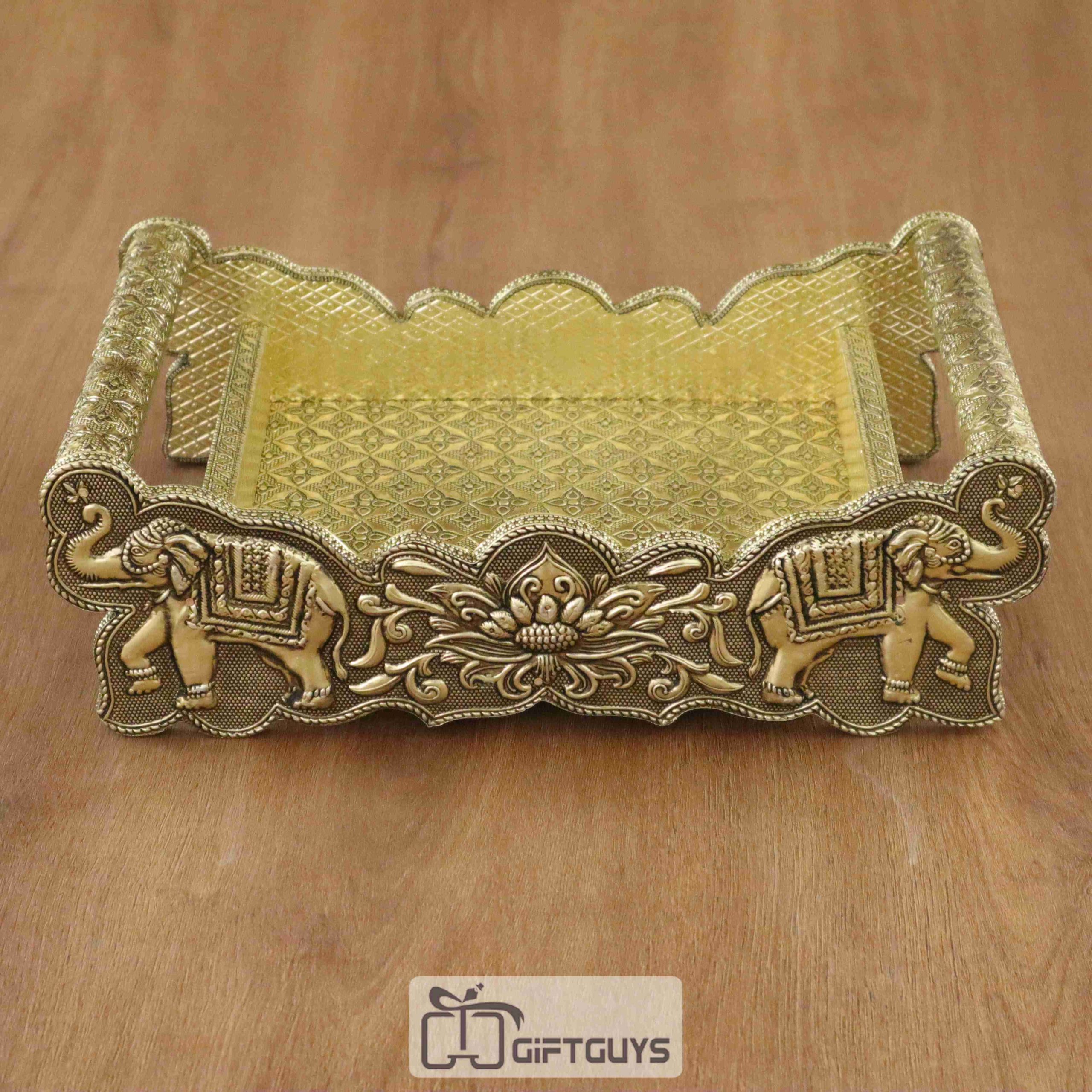 Wooden Oxidised Tray With 6 Jar - Image 4