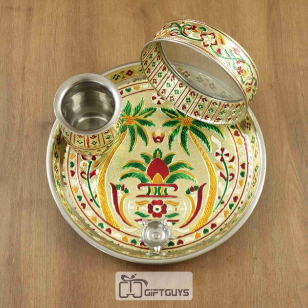 Meenakari Karvachauth Poojathali Set