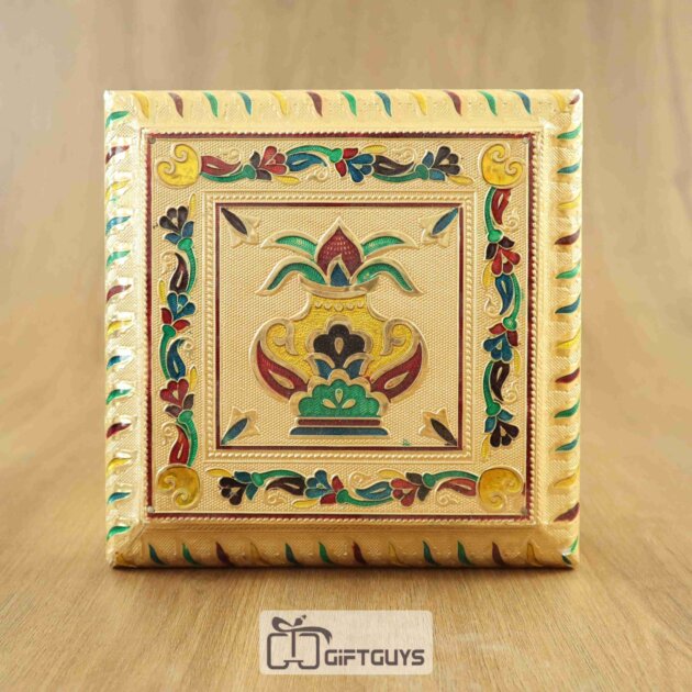 Meenakari Pooja Chowki 8 X 8 inch