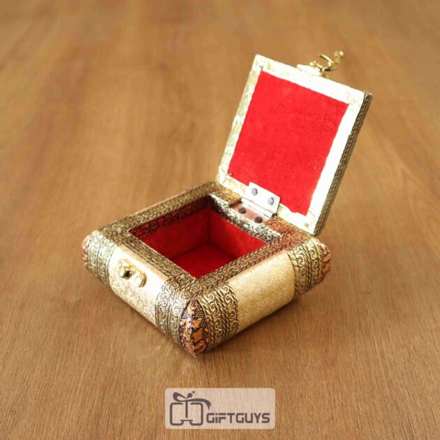 Small Size Wooden Oxidised Jewellry Box