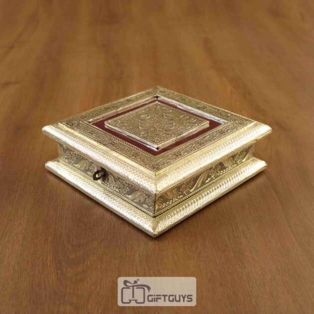 Wooden Handicrafted Dryfruit Box 7 X 7 inch