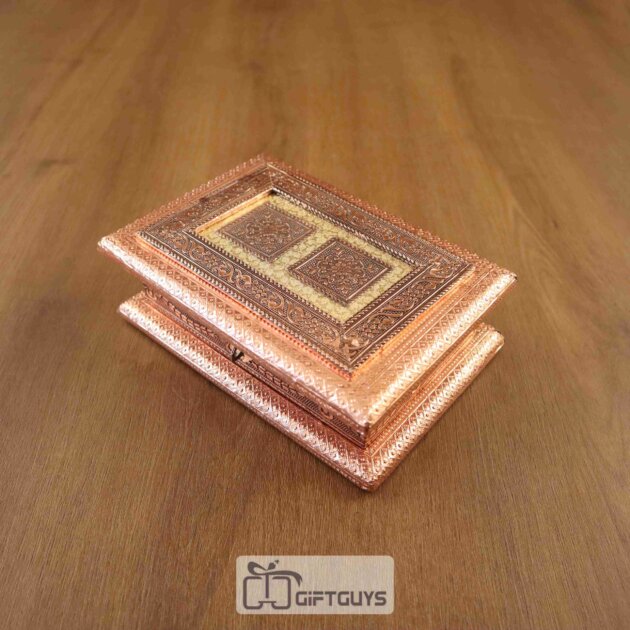 Wooden Oxidised Dryfruit Box 7 X 5 inch