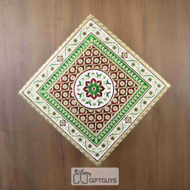 Meenakari Pooja Chowki 15 X 15 inch