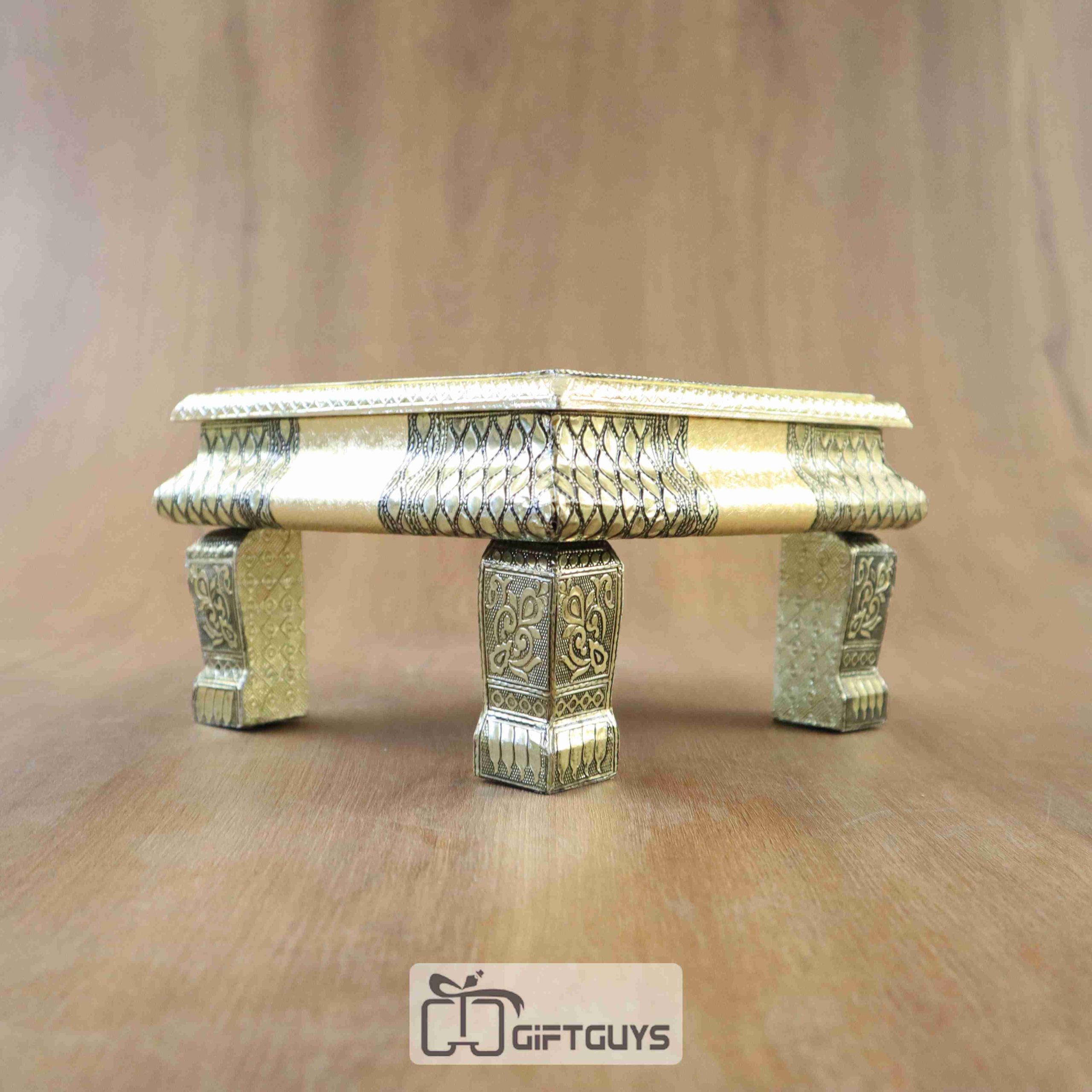 Meenakari Pooja Chowki 8 X 8 inch - Image 2