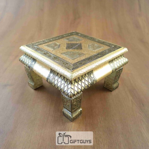 Meenakari Pooja Chowki 8 X 8 inch