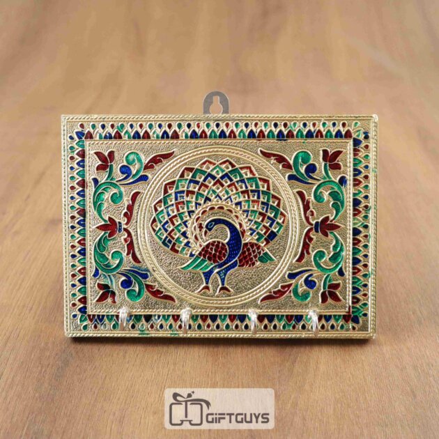 Key Hanger Meenaakri Peacock Design - 7 x 5 inch