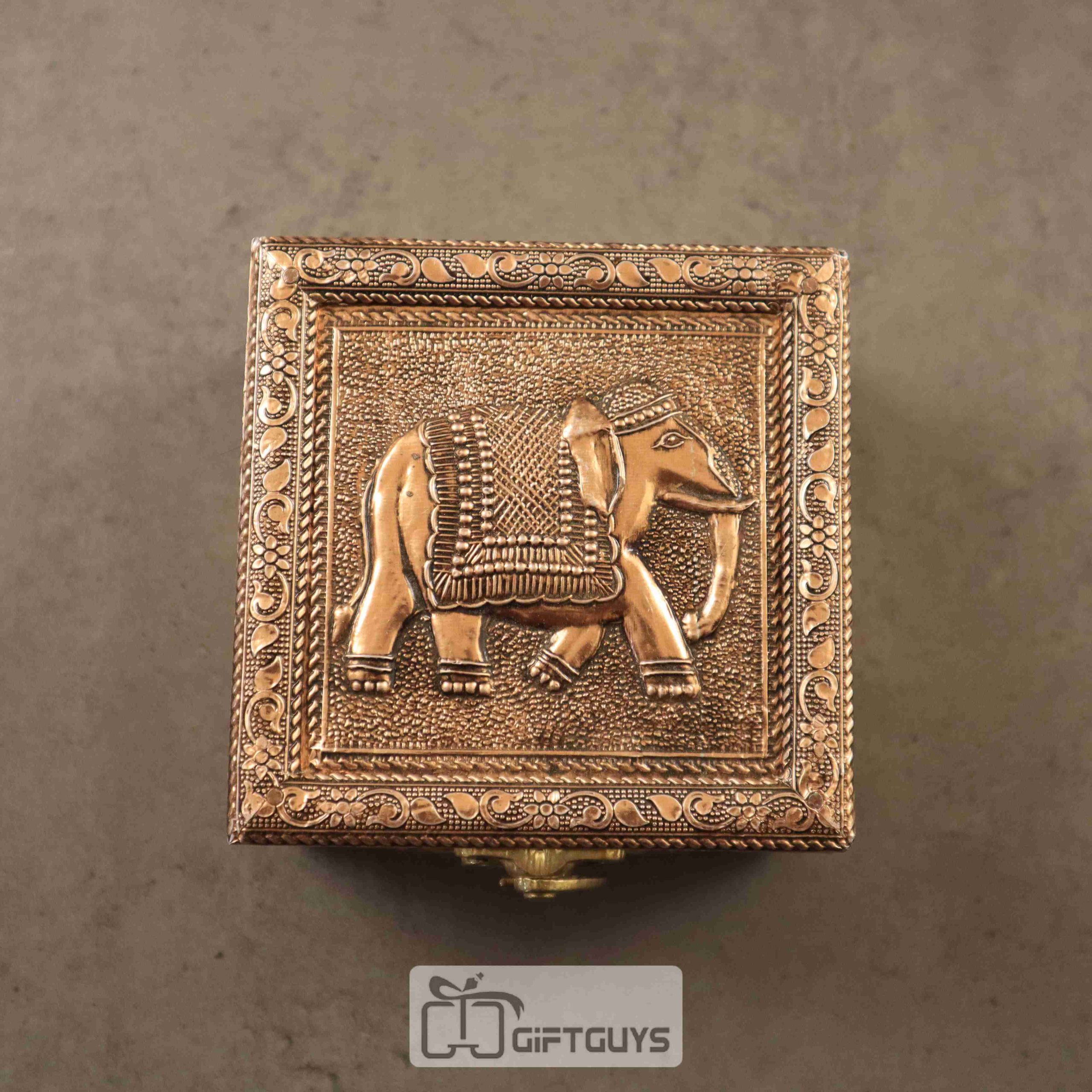 Antique Wooden Elephant Design Jewelry Box – Velvet Lined Gift Box by GiftGuys - Image 2