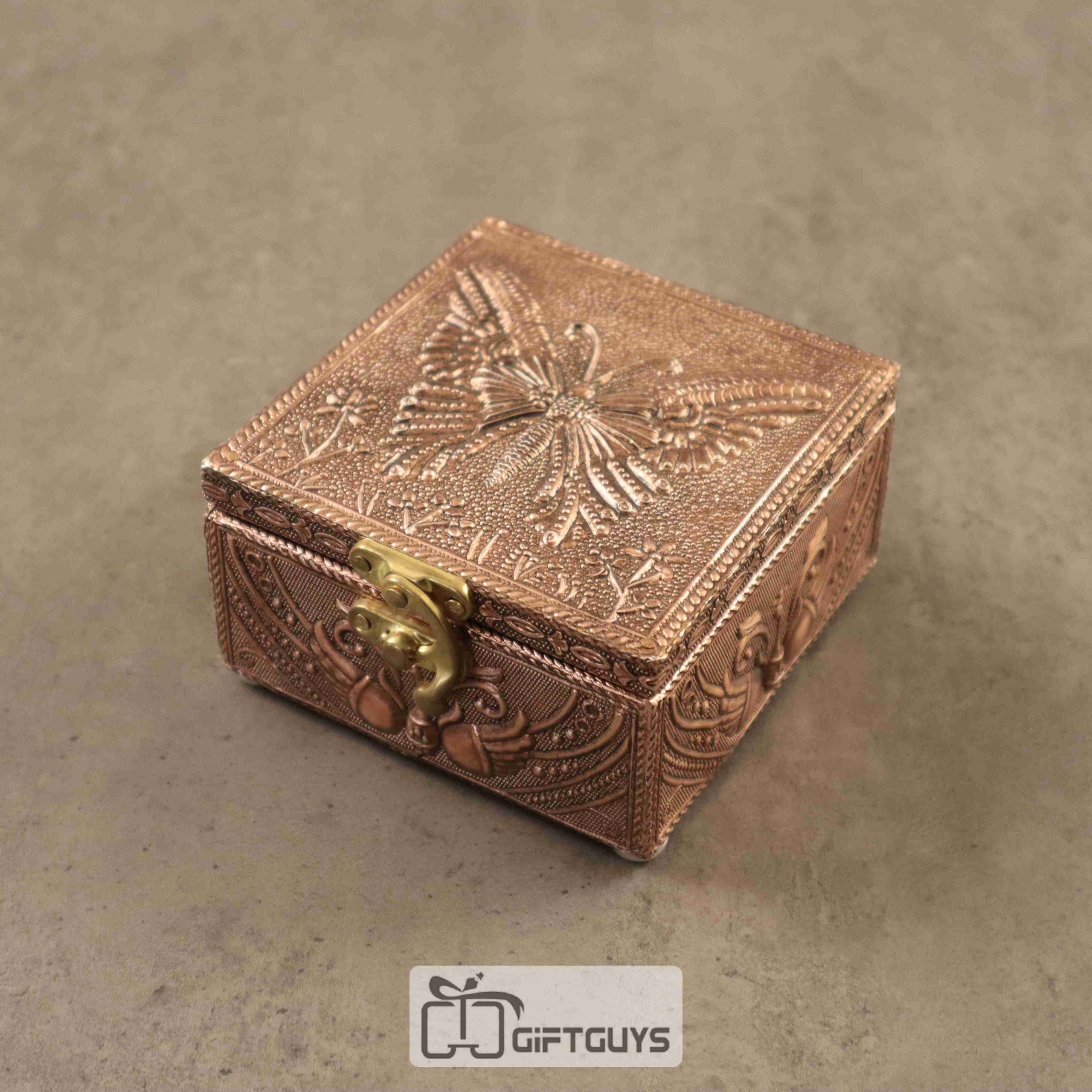 Antique Wooden Butterfly Design Jewelry Box – Velvet Lined Gift Box by GiftGuys