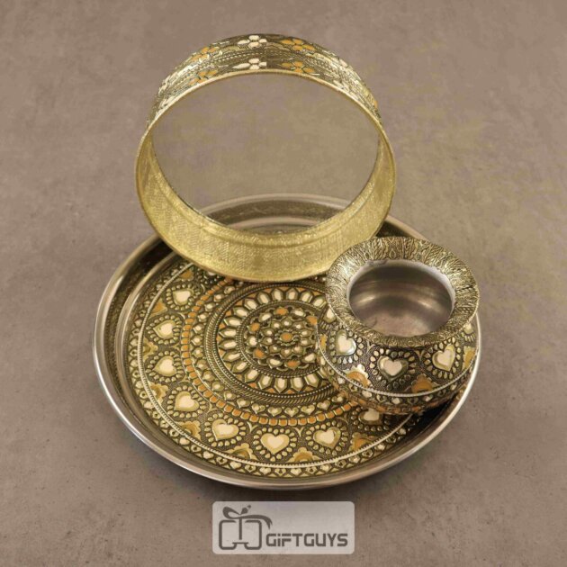 Meenakari Karvachauth Pooja Thali Set