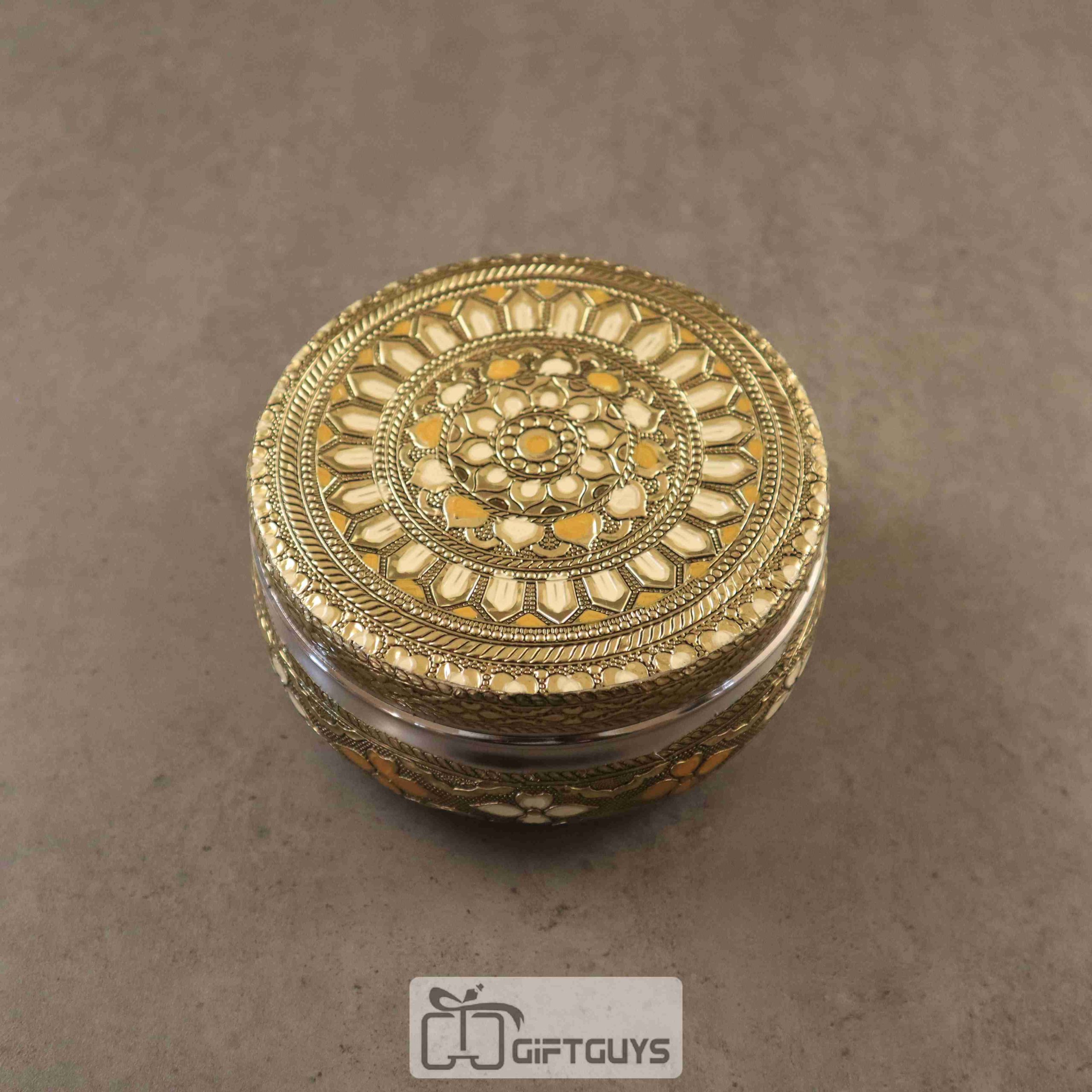 Handcrafted Meenakari Steel Box – 5 Inch Decorative Storage Container - Image 2