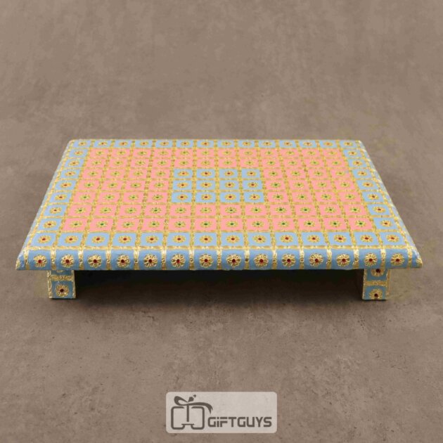 Meenakari Manai Light Blue And Pink 15 x 10 Inch