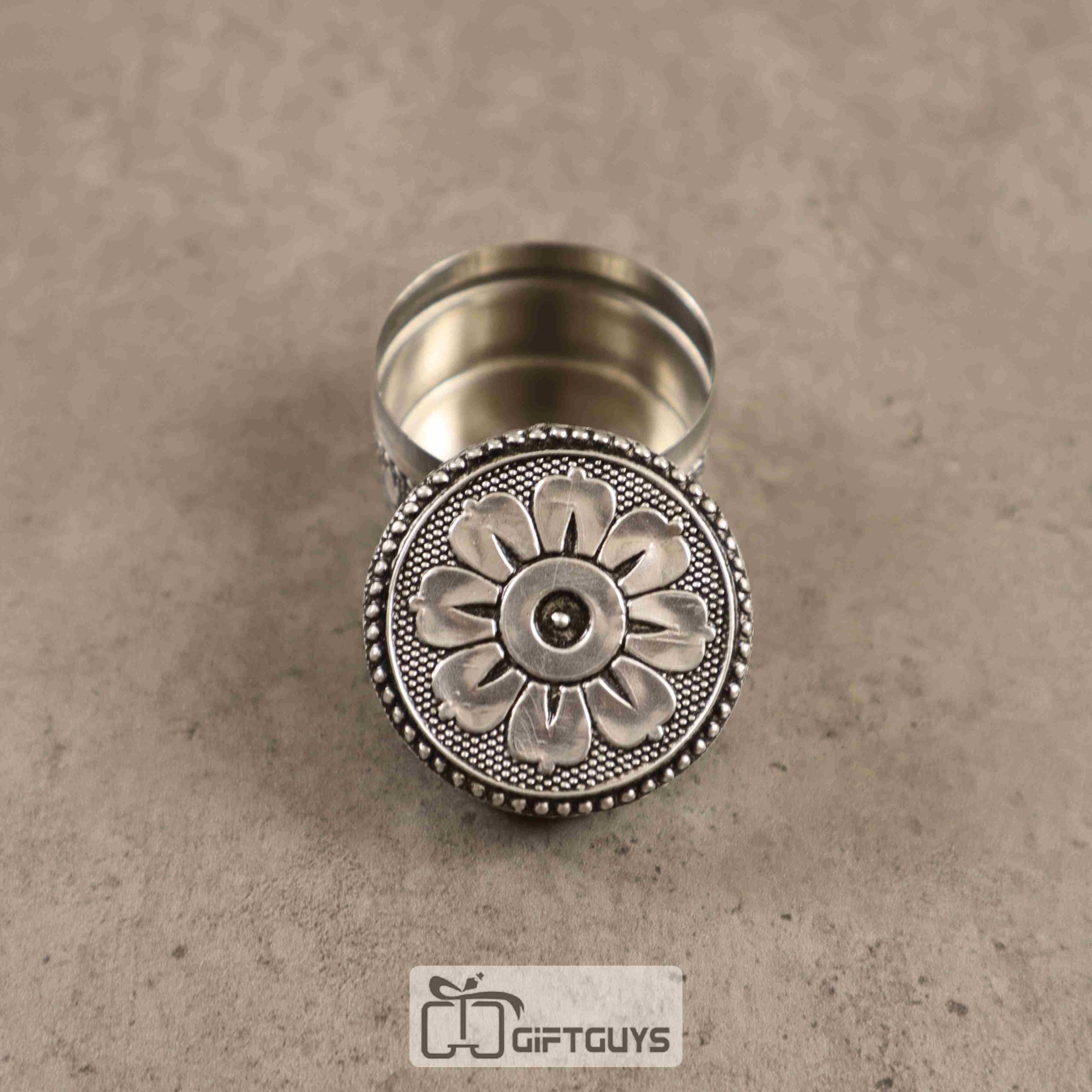 Silver oxidised Kumkum Holder - Image 3