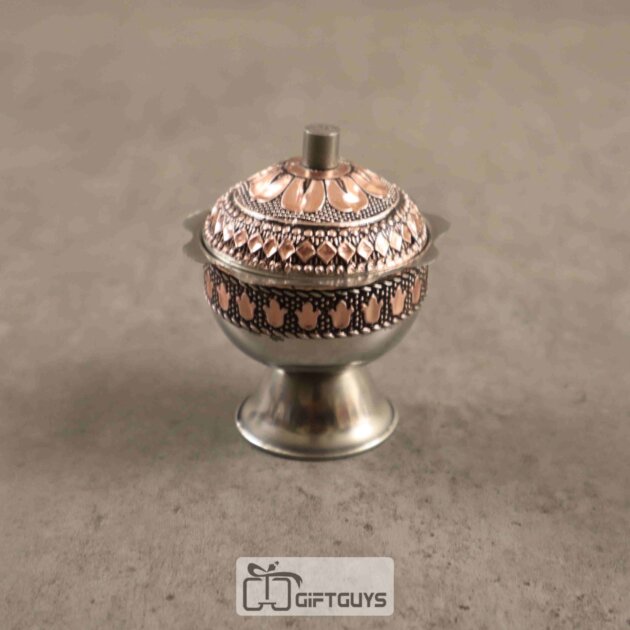 Copper Oxidised Kumkum Box 2 inch