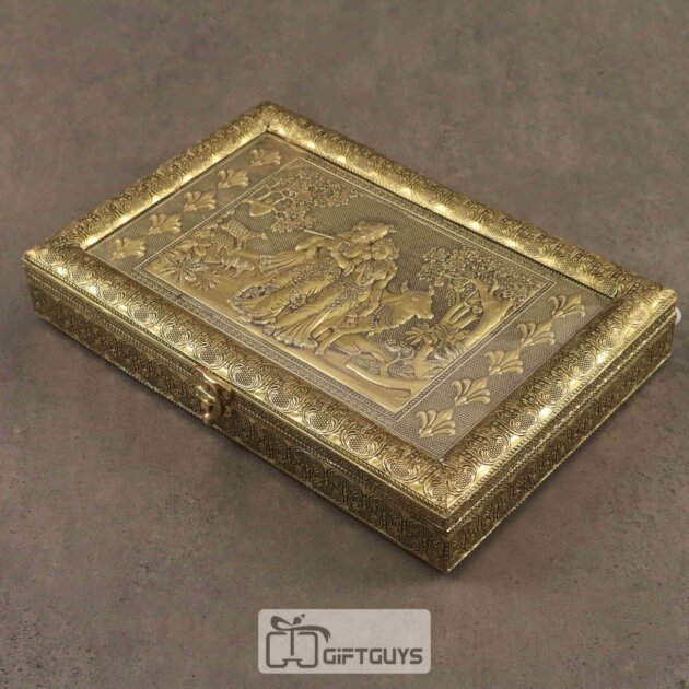 Antique Radha Krishna Dry Fruit Box | Decorative Gift Box for Festive Gifting