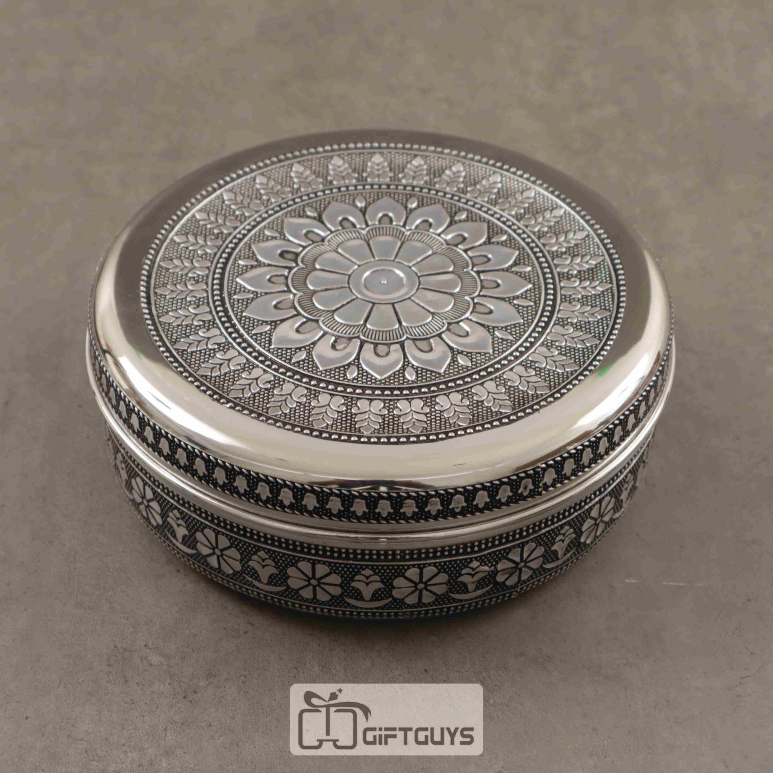 Silver Oxidised Steel Box 8 inch