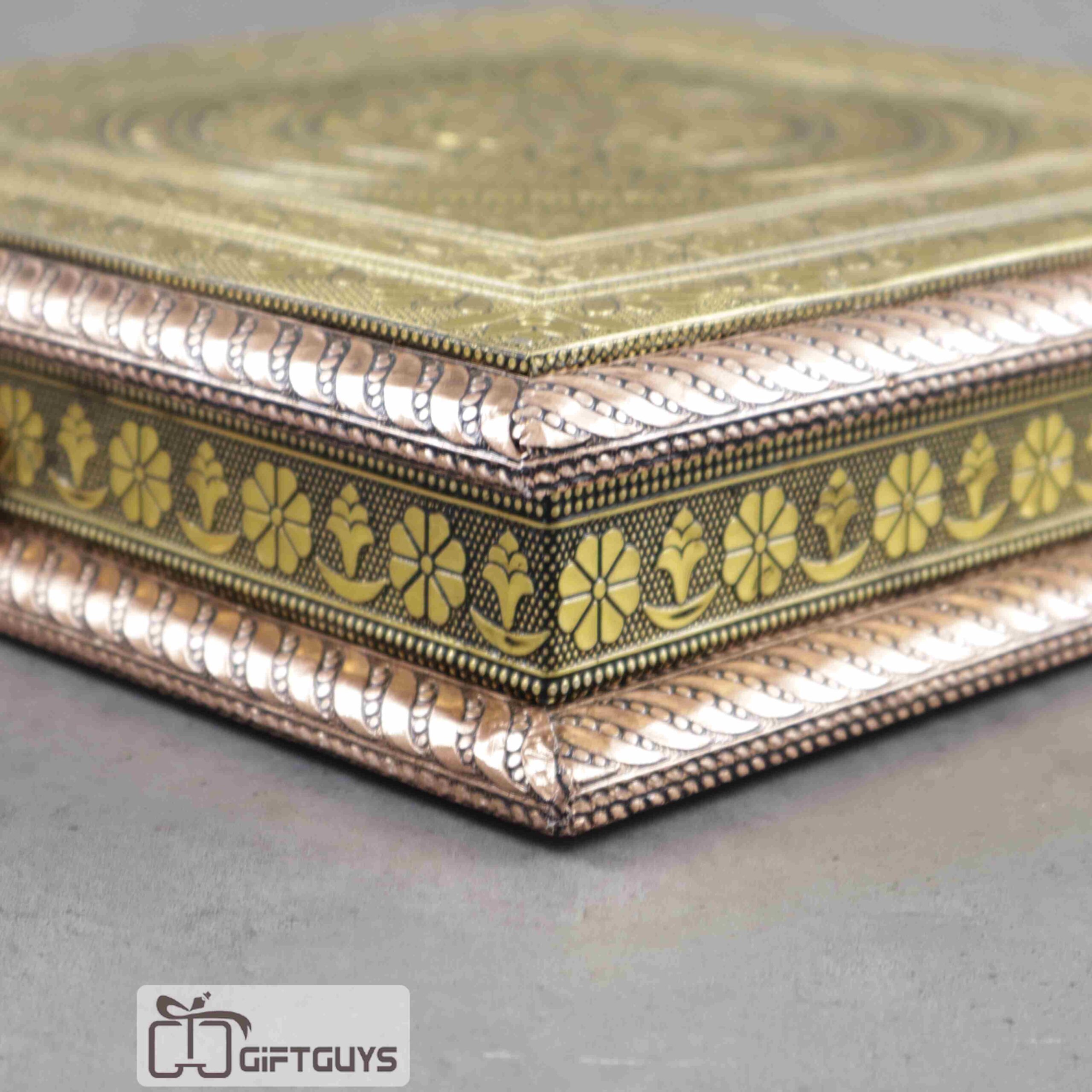 Premium Wooden Oxidised Mandala Designed Dry Fruit Box – Gift Hamper | 10 X 10 Inch - Image 2