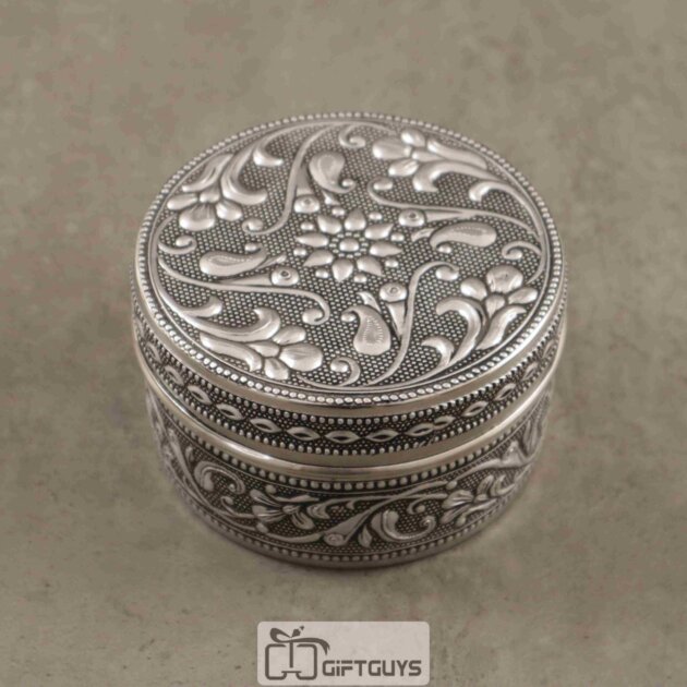 Antique Embossed Steel Box – 4 Inch Decorative Storage & Gift Container