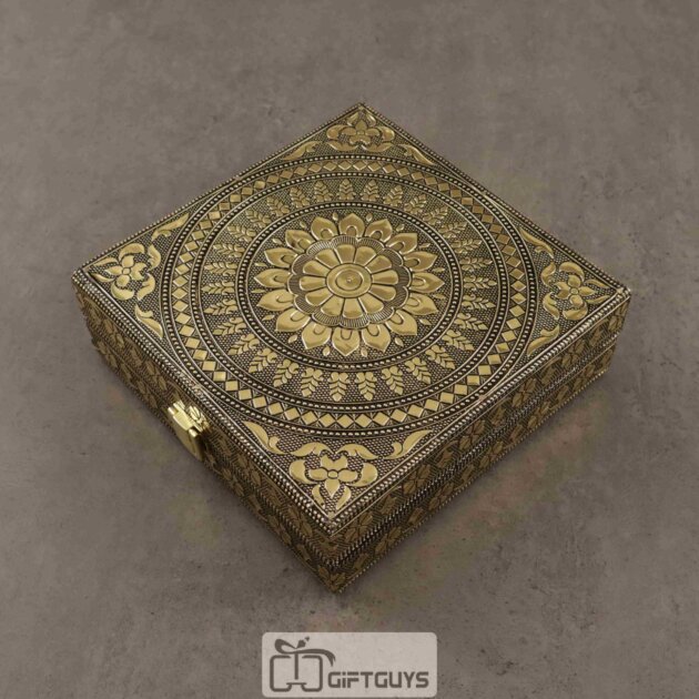 Traditional Oxidised Trinket Box with Velvet Interior