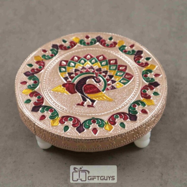 Copper Meenakari Pooja Bajoth 5.5 inch