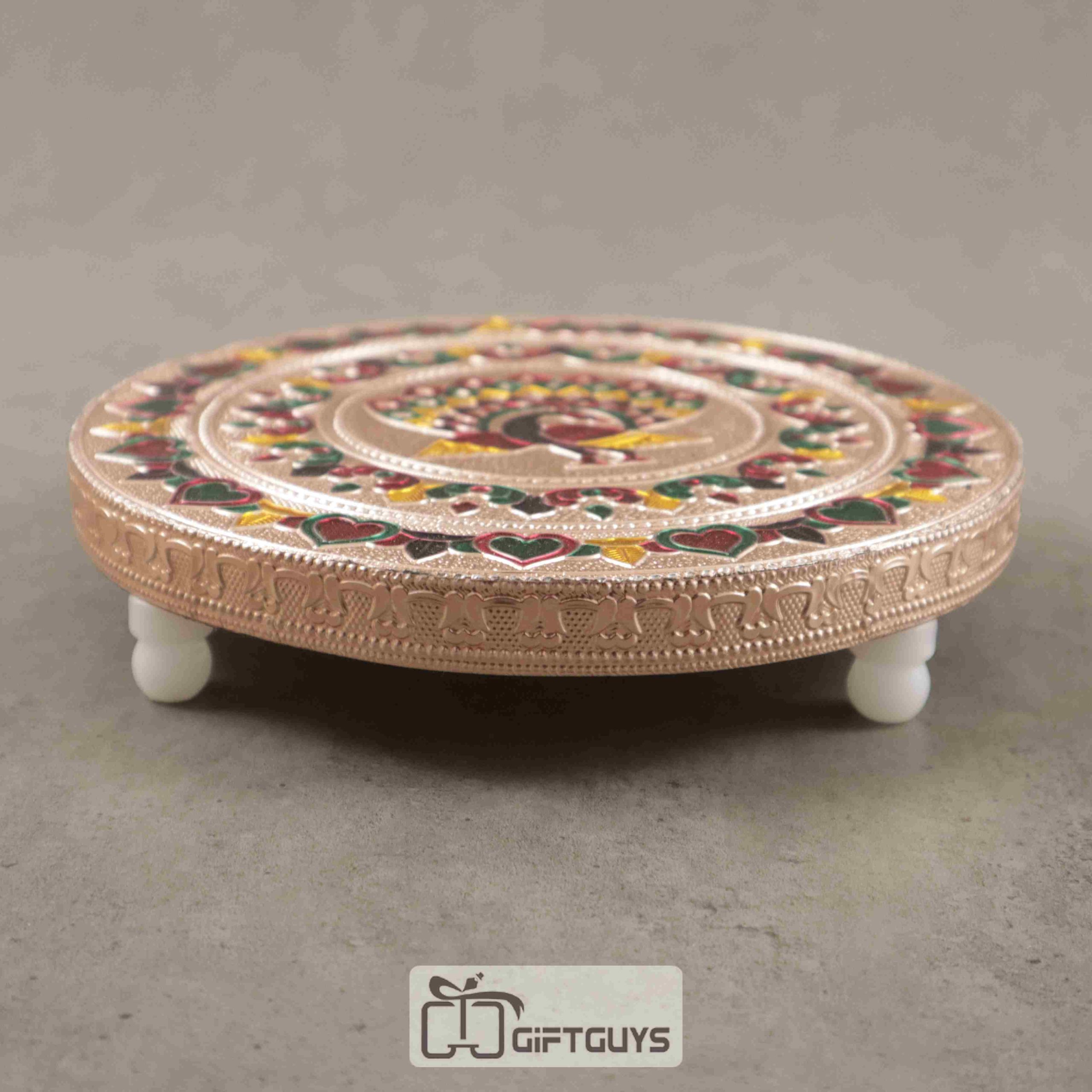 Wooden Meenakari Small Size Pooja Platform - Image 2