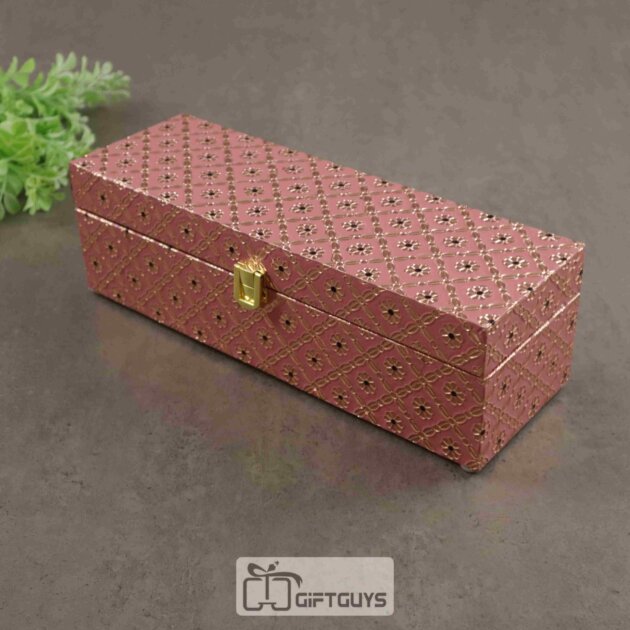 Decorative White Meenakari 4 Jar Dryfruit Box