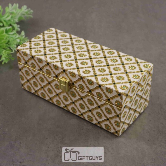 Decorative Meenakari White Dryfruit Box 3 Jar