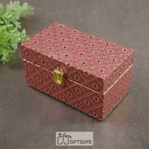 Decorative White Meenakari 2 Jar Dryfruit Box