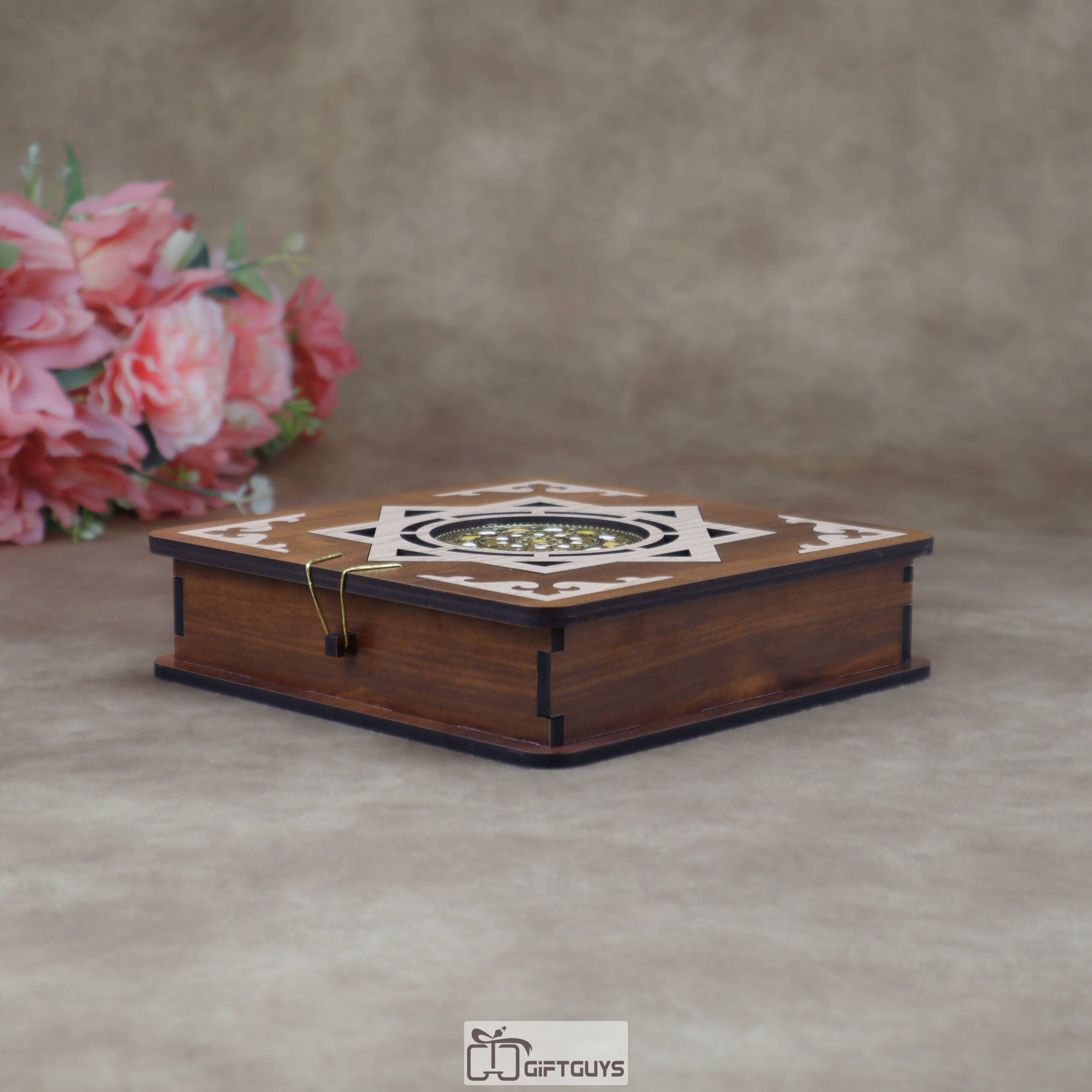 Traditional Wooden Dry Fruit Box with 4 Compartments | Laser-Cut Designer Masala Box & Mukhwas Organizer | Decorative Festive Gifting Box - Image 8