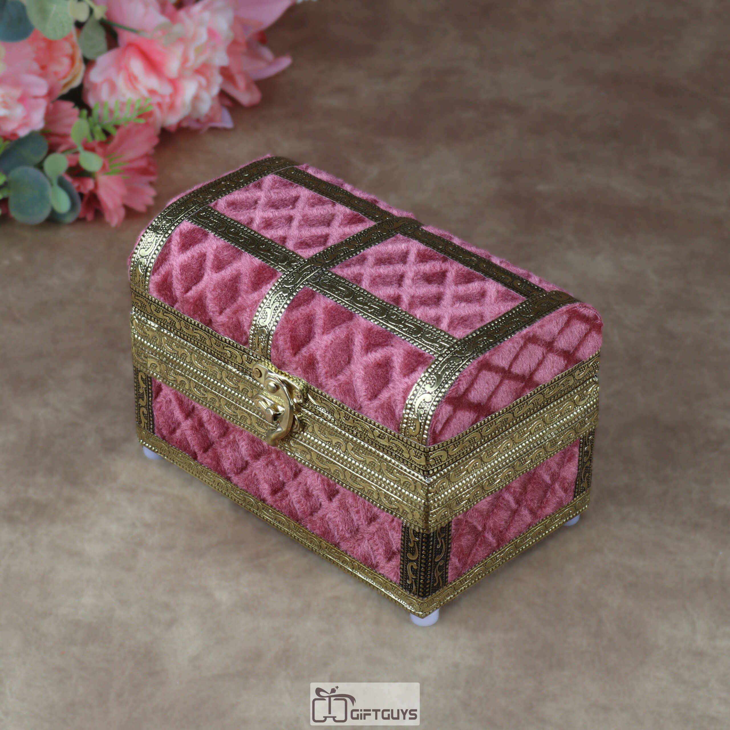 Premium Velvet-Finished Wooden Gift Box with 2 Oxidized Glass Jars – Traditional Dry Fruit & Mouth Freshener Storage Case