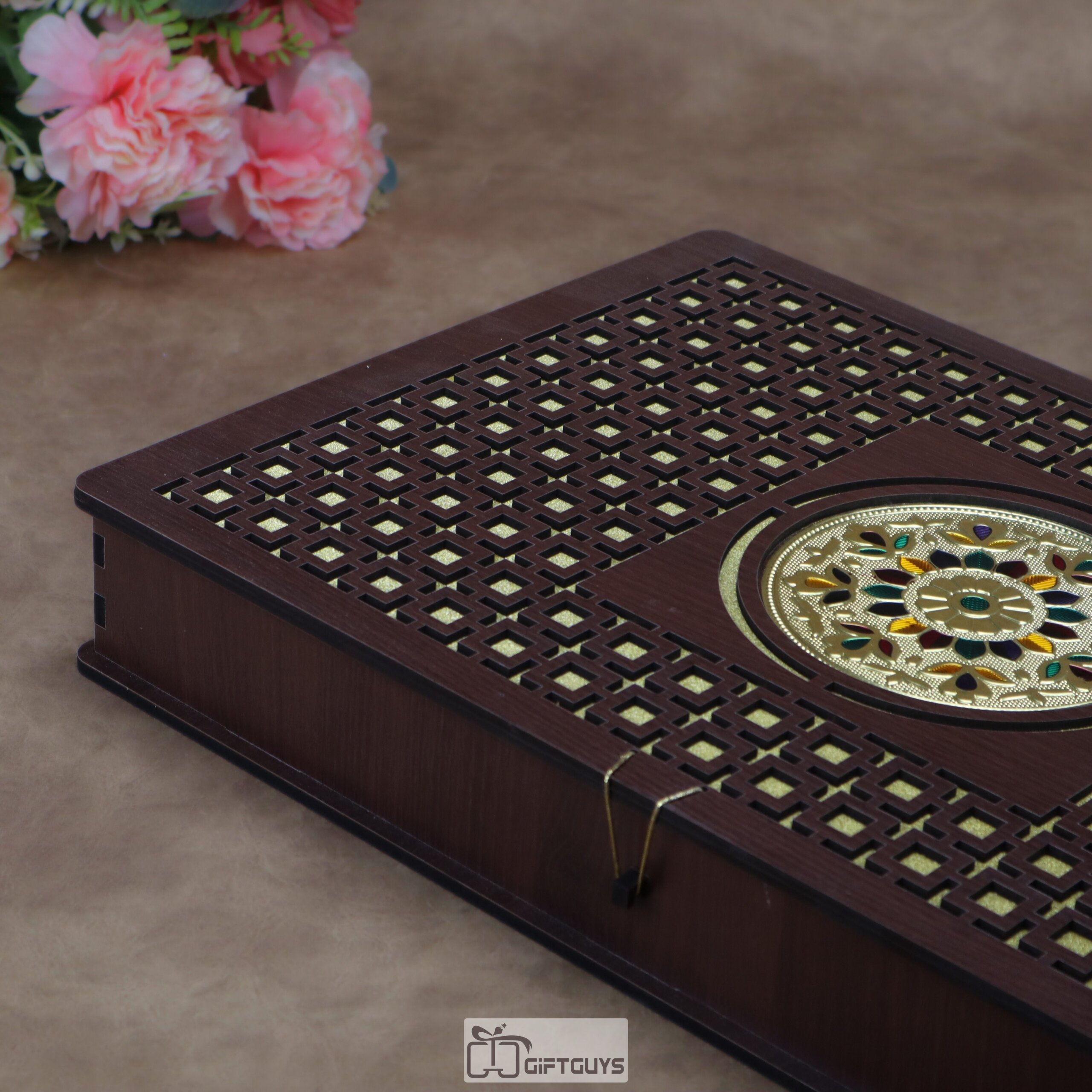 Premium Wooden Meenakari 6-Compartment Dry Fruit Gift Box - Image 4